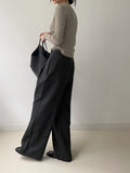Ribbed Bamboo Boat Neck Knit T-shirt