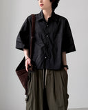 Preppy Crop Half Shirt