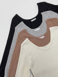 Soie V-neck warmer knit tee