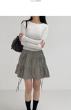 Ribbed Bamboo Boat Neck Knit T-shirt