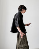 Preppy Crop Half Shirt