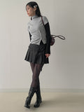 Tencel Cutting See-Through Neck Polar T-shirt