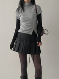 Tencel Cutting See-Through Neck Polar T-shirt