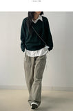[Planning] Viscose V-neck loose fit knit