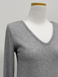 Soie V-neck warmer knit tee