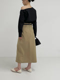Pencil Pleated Long Skirt