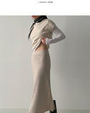 Sketch Ribbed Knit Long Skirt