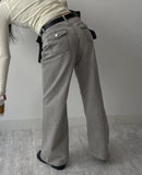 101 Back Pocket Wide Denim Pants