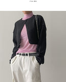Tencel Cutting See-Through Neck Polar T-shirt