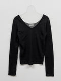 Soie V-neck warmer knit tee