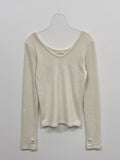 Soie V-neck warmer knit tee
