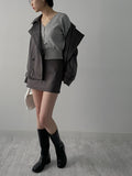 Babe V-Neck Crop Cardigan