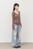 Brick Brushed Wide Denim