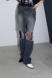 damaged washing denim
