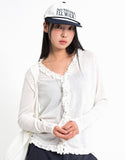 Peaky Ruffle V-neck Cardigan