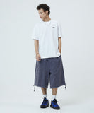 WASHED CUT OFF APPLIQUE SWEAT SHORTS