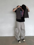 Middle Cargo Cotton String Pants