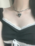 Toani Black Heart Chain Necklace
