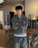 Brushed Henley Neck Pigment Hoodie