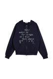 Bleed lettering zip-up hoodie