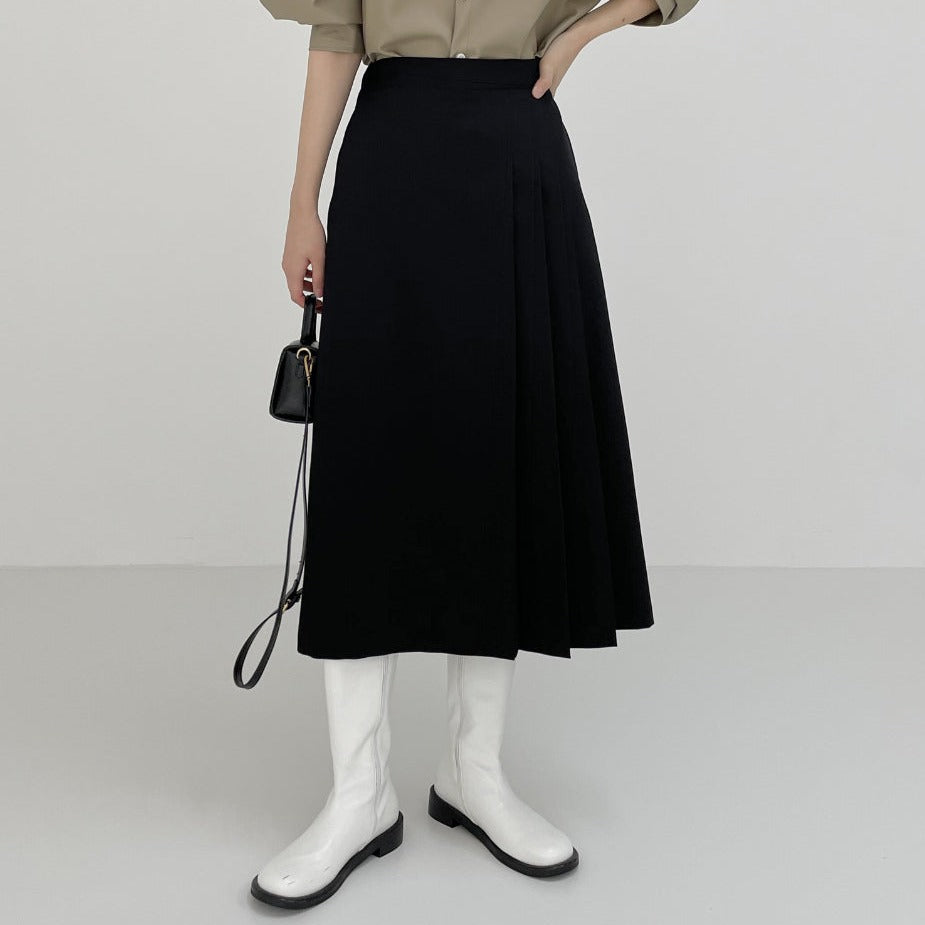 【INCHANT ME】Pencil Pleated Long Skirt 