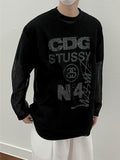 Texture See-through Knit Long-Sleeved T-Shirt
