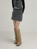 Velvet Bokashi Mini Skirt