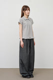 (W) Union Dot Collar Top