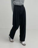 [unisex] Loop Two Tuck Brushed Wide Slacks