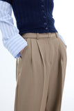 Prime belt pintuck trousers