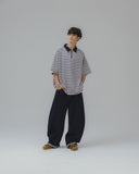 Panelled Barrel Denim Pants - Indigo