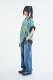 Darnel curved denim pants