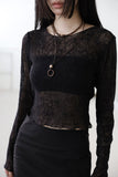 Antique dark wood necklace