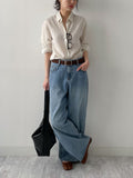 Bron Stripe Linen Loose Fit Shirt