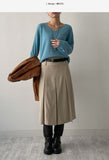 Low Midi Pleated Skirt