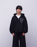 Rubber Stitch Hood Zip-Up