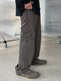 Nylon Round Zipper Pocket Pants