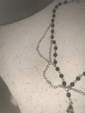 [only suzen] Benian Two-Chain Vintage Black Cross Necklace