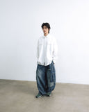 Distressed Cargo Denim Balloon Pants