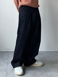 Two-Tuck Raw Wide Denim