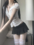 Sindy lace button blouse