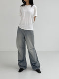 855 Pintuck Wide Denim Pants