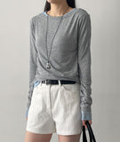 Boatneck Button Loose Fit T-shirt
