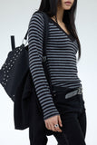 Hemian Studded Shoulder Bag