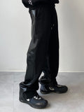 Half & Half Leather Sweatpants