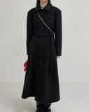 Belted Single Long One Piece Coat