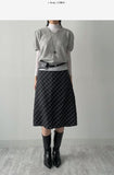 [wool100%] Matilda V-neck half knit