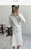 Forming Boat Neck Cardigan T-shirt