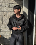 Lettering Crop Hood Zip-Up