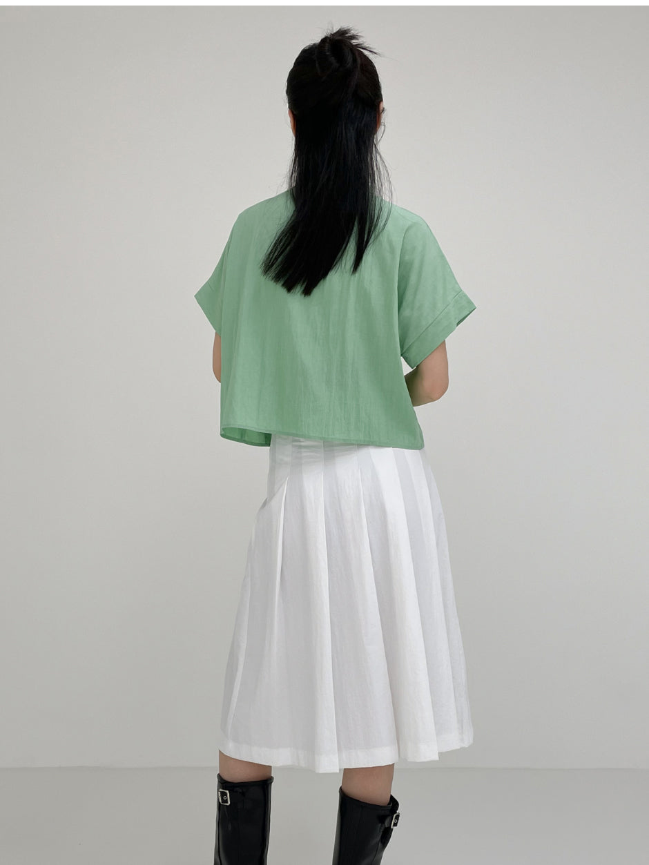 【INCHANT ME】Nylon Pleated Midi Skirt INCHANT ME(インチャントミー) - ナイロンプリーツミディ